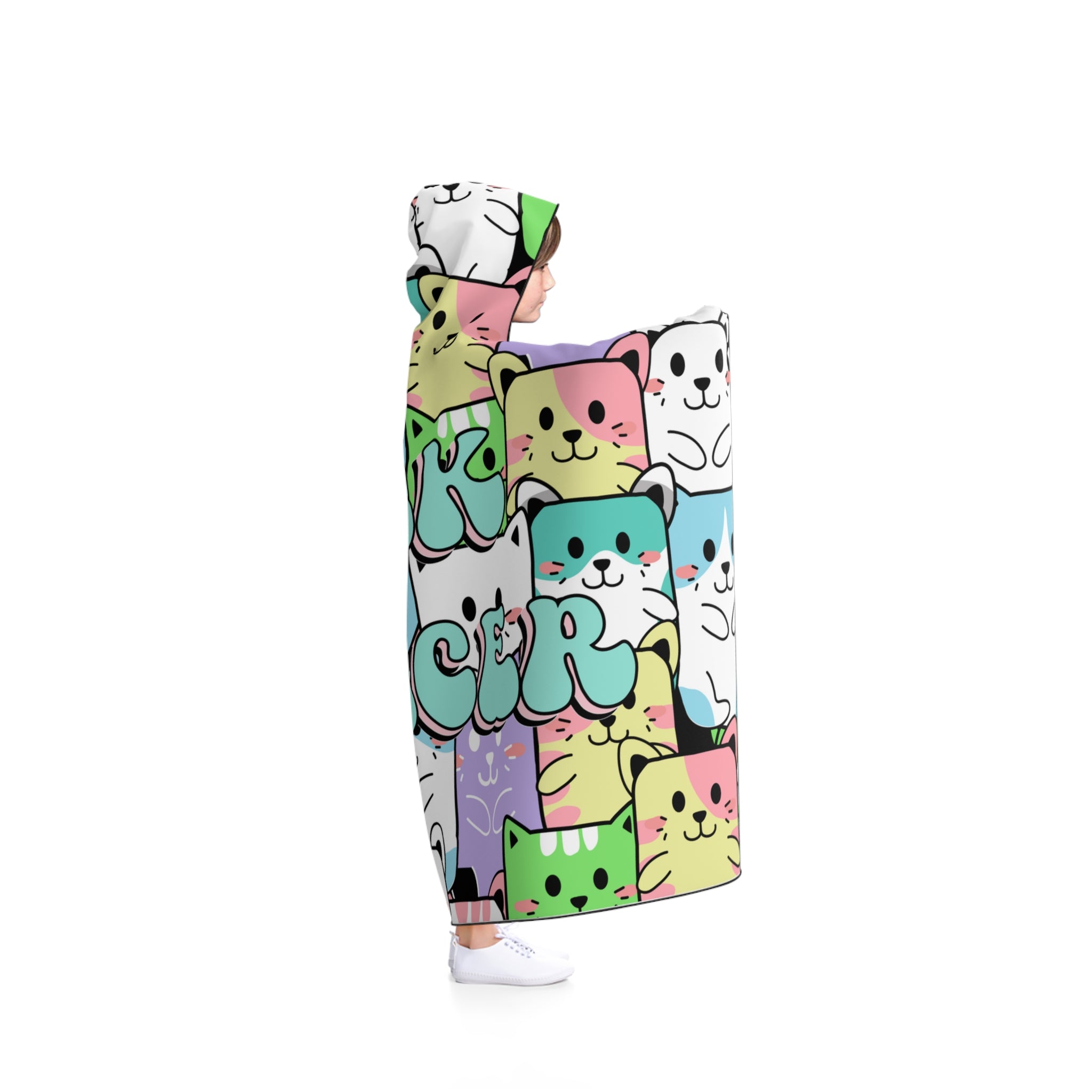 Cats Hate Cancer Hooded Blanket