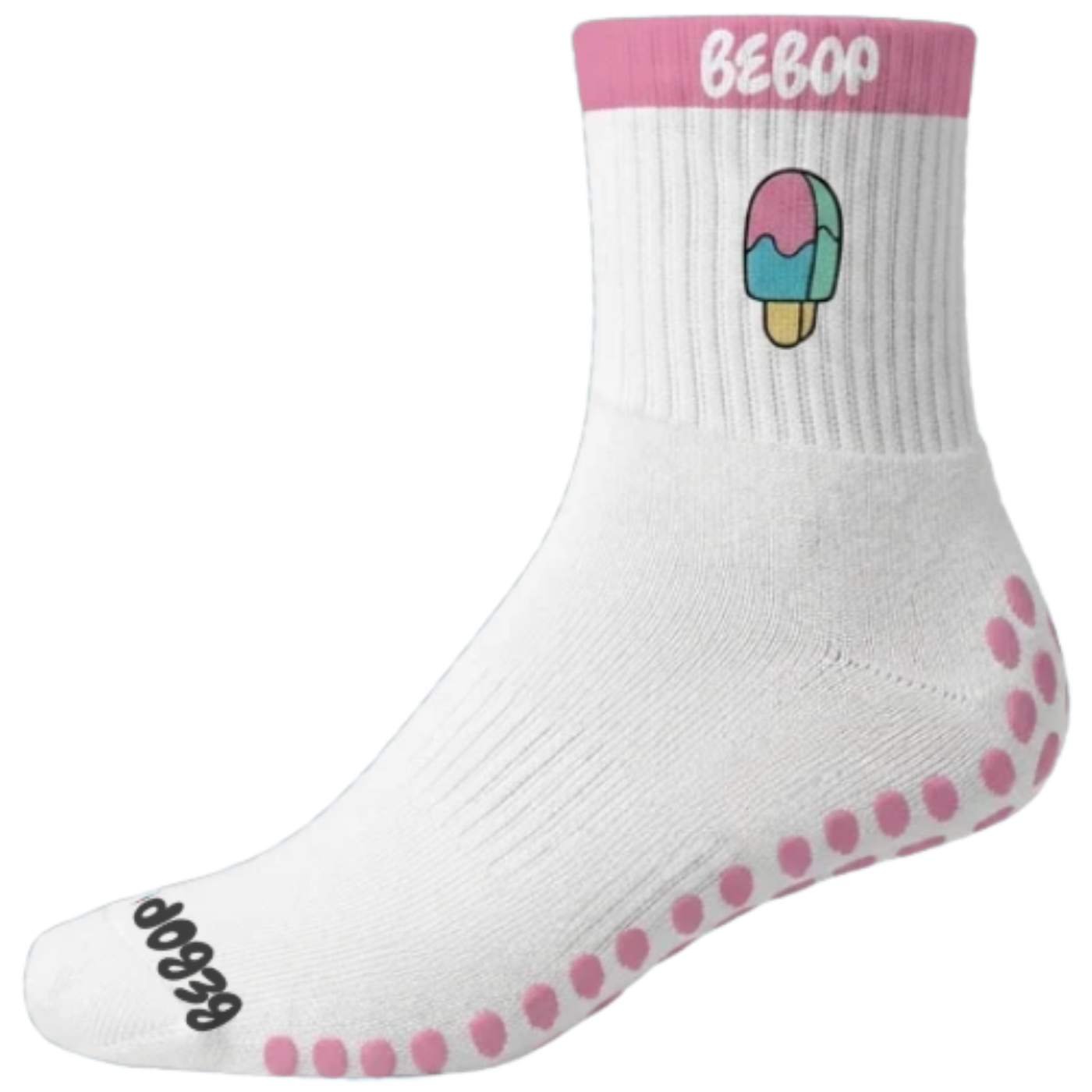 WHITE + PINK GRIPPY SOCKS