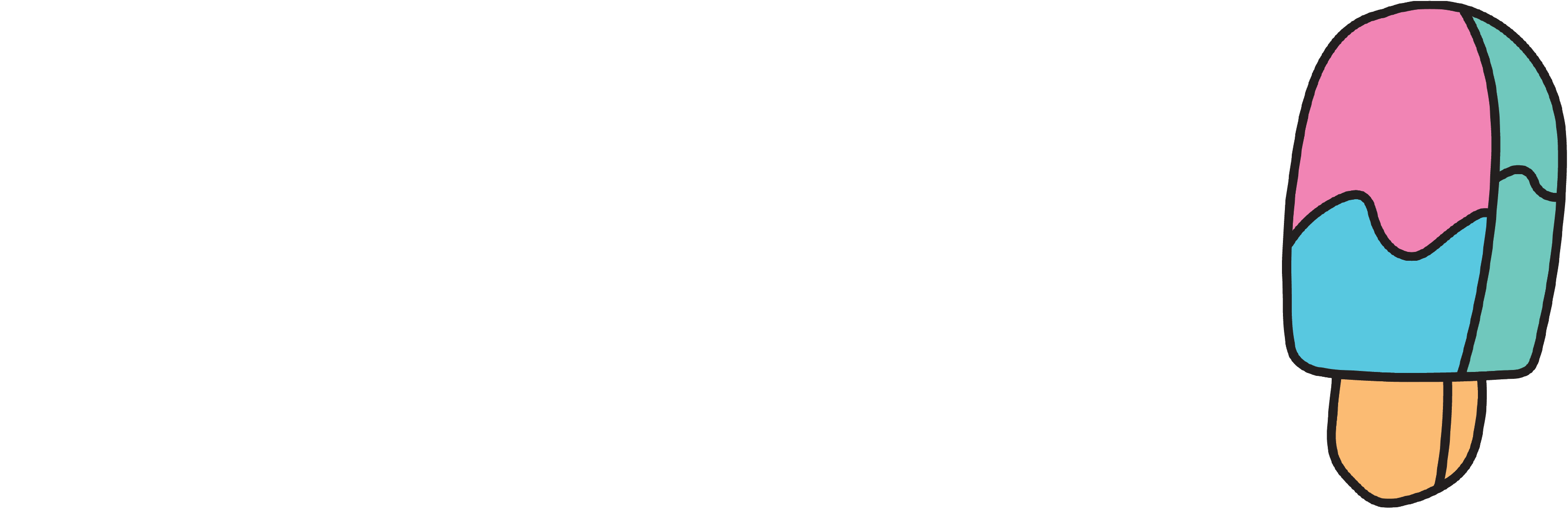 Colorful ice cream popsicle illustration on a white background